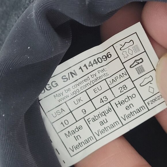 NEW UGG Mens 10 Tasman Weather Hybrid Shoes Black Suede & Rubber Slip-On /12CT - Picture 7 of 9